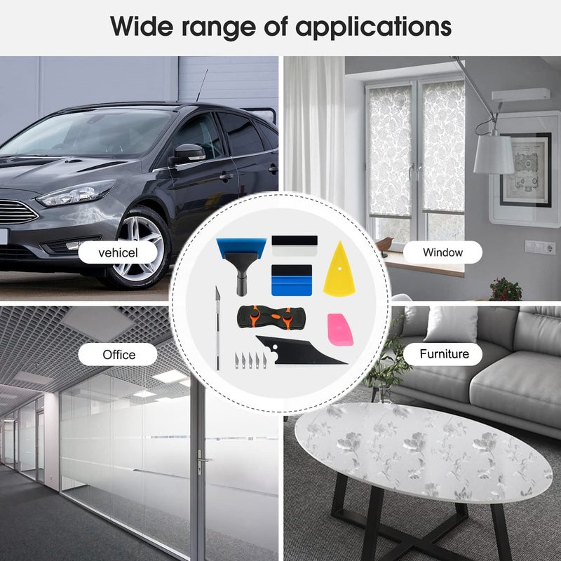 YXGOOD Car Window Tint Application Tools Kit  8 Pcs Vehicle Glass Protective Film Installing Tool Car Window Film Squeegee Automotive Film Scrapers Window Tint Tools (8) - Image 2